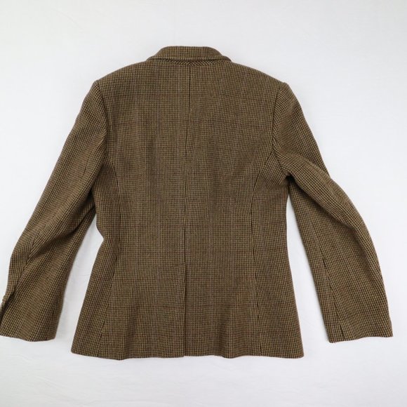 RALPH LAUREN BROWN PURPLE MULTI HOUNDS-TOOTH BLAZER JACKET SIZE 12 - Picture 2 of 15